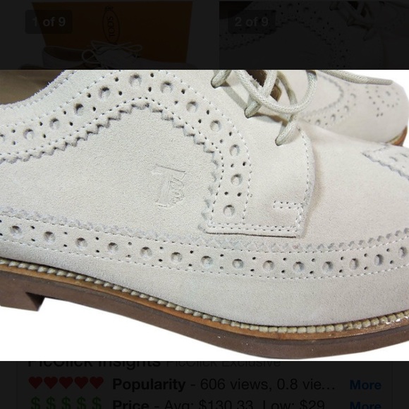 Tod’s Suede Oxford Wingtip in Ivory